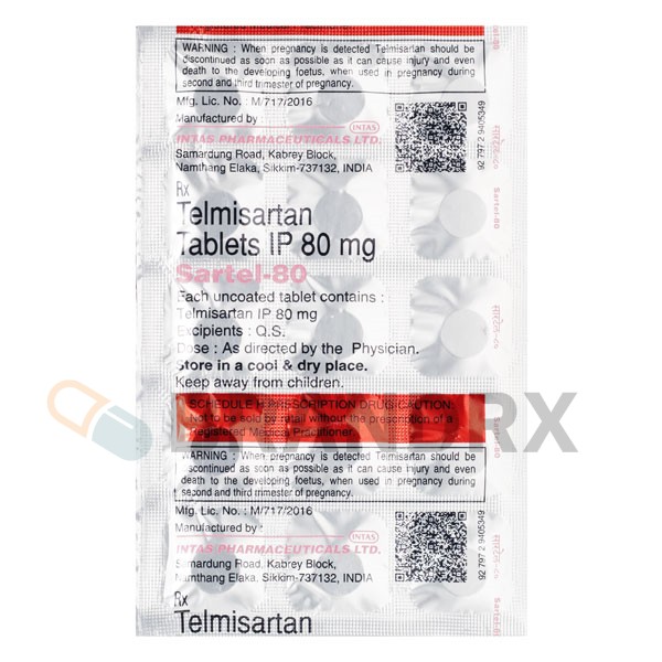 Sartel 80 mg Intas Pharmaceuticals